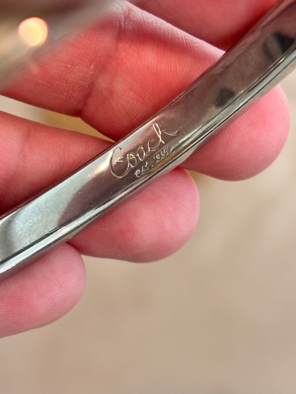 COACH Vintage Nail Head Multi Rivets Gold Tone Bangle Bracelet - Picture 7 of 11